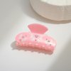 LILIE&WHITE Acrylic Bow Hair Clips For Women Pink Claw Clips With The Rhinestone Pattern In White Bow Hair Clip With Claw For Thick Hair Strong Hair Fix Claw Clips