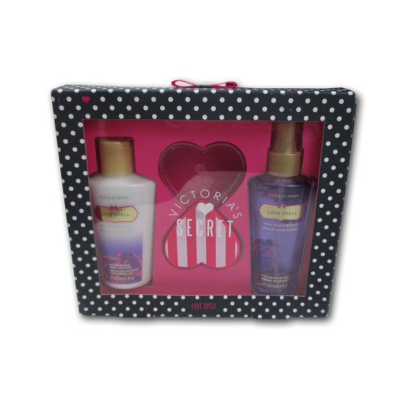 Victoria's Secret 3pc Gift Box Love Spell Body Lotion Mirror Mist 4.2 oz New