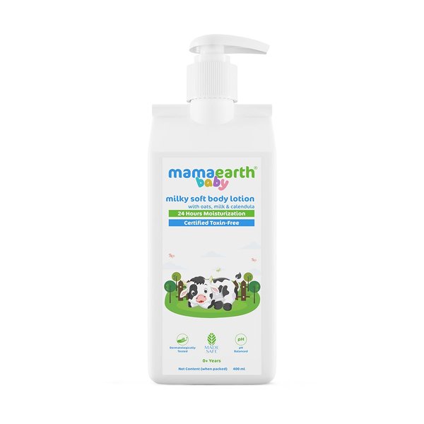 MAMAEARTH Milky Soft Body Lotion for Babies | Nourishing Oats, Milk & Calendula Infused Baby Moisturizer | Gentle Irritation-Free Formula for Delicate Skin | 13.53 Fl Oz (400ml)