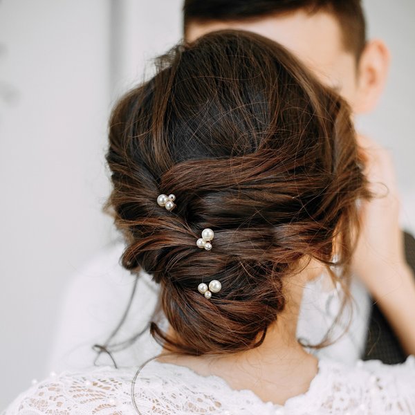 SWEETV Bridal Hair Pins Bridal Hair Accessories Pearl Bobby Pins Wedding Headpiece Bridesmaid Flower Girl Hair Accessories 3Pcs Pearl Hair Pins Bride Wedding Hair Clips Hair Piece for Women and Girls