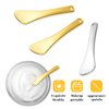 Gjinxi Metal Makeup Spatula 3 Pcs Mini Spoon Beauty Scoop Mask Shovel Applicator Skin Treatments Tools Reusable Tiny Shovel Gold Color Silver Spoon Fit Facial Cosmetic, Eye Cream, Body Care(Spatula)
