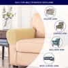 subrtex Stretch Armrest Covers Spandex Arm Covers for Chairs Couch Sofa Armchair Slipcovers for Recliner Sofa with Twist Pins 2pcs (Khaki)