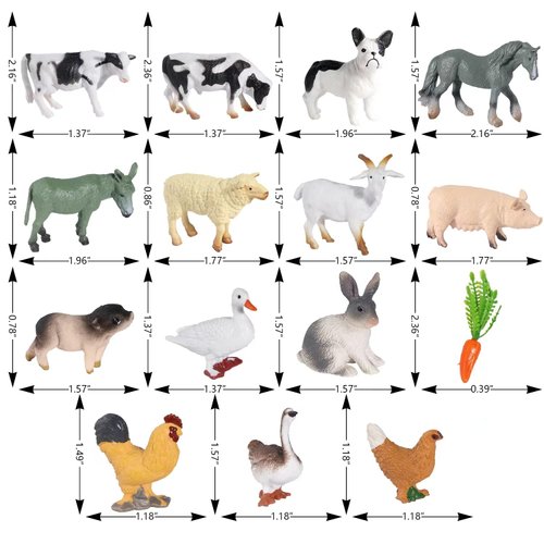 SIENON 15Pcs Farm Animal Figures Toys Realistic Mini Farm Animal Figurines, Farm Barn Animals Playset, Miniature Farm Animal Cake Topper Ornaments for Easter Egg Fillers Birthday Animals Theme Party