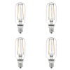 HERO-LED T8-DS-2W-WW27 Dimmable T8 E12 2W Candelabra Style LED Vintage Antique Filament Bulb, 25W Equivalent, Warm White 2700K, 4-Pack