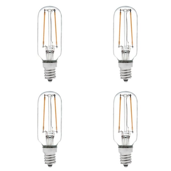 HERO-LED T8-DS-2W-WW27 Dimmable T8 E12 2W Candelabra Style LED Vintage Antique Filament Bulb, 25W Equivalent, Warm White 2700K, 4-Pack