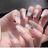 Christian Religious Thin Tough Hot Glue Cute Manicure Japanese Sticker Punk Cross Army Flower 5D Soft Relief 5d Nail Art Stickers (White)