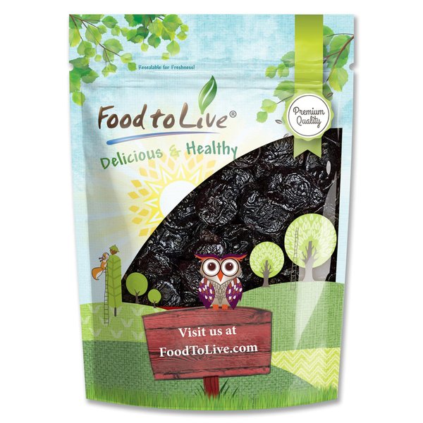 Pitted Prunes, 1 Pound – Whole Dried Plums, Unsulfured, Unsweetened, Non-Infused, Non-Irradiated, Vegan, Raw, Bulk