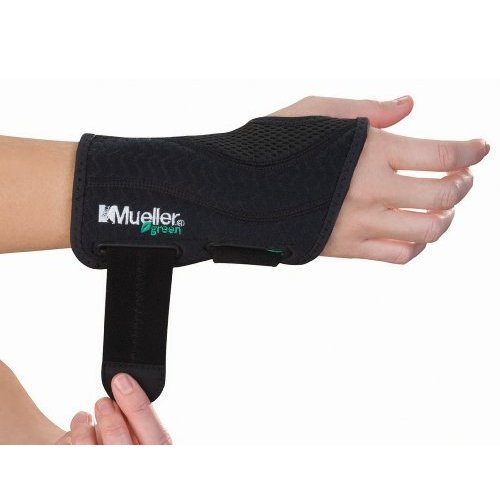 Mueller Fitted Wrist Brace Green Line Right Fitted Wrist SM/MD 5-8"