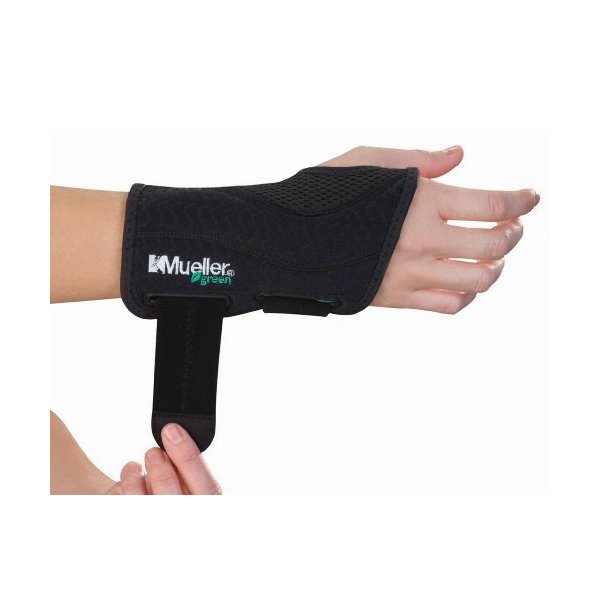 Mueller Fitted Wrist Brace Green Line Right Fitted Wrist SM/MD 5-8"