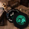 DND Dice Tray - Premium 8 Inch Dice Tray Dungeons and Dragons - Exquisitely Detailed Green World Tree & Wolf Raven Design - Perfect RPG Dice Rolling Tray with D&D Dice Box Storage to Protect Dice