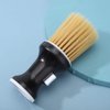 Neck Hair Brush with Hairdressing Powder Storage, Barber and Salon Brush Remove Loose Hair from Neckline and Ears After Haircut, Dust Cleaning Brush(Black)