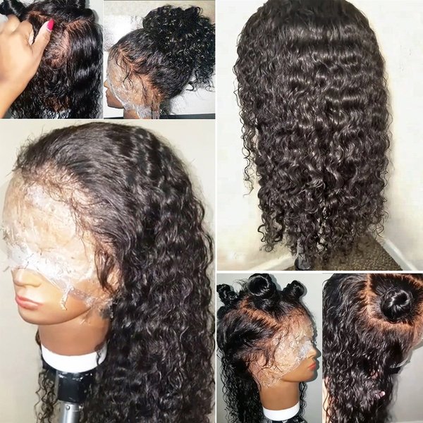 JYZ Burmese Curly Hair 13X4 Human Hair Lace Front Wigs Pre plucked Human Hair Wigs 150% Density HD Glueless Lace Wigs Raw Human Hair Wigs for black Women Human Hair Pre Plucked With Baby Hair 20 Inch
