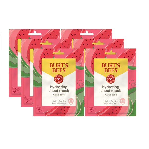 Burt's Bees Hydrating Sheet Mask with Watermelon, Pack of 6