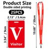 VELATYVIO 25 Sets Visitor Badge Lanyard with Clips Breakaway Reusable Temporary PVC Pass Card for Event Fundraising Company Exhibition Guest School Activities 3.54 x 2.13inch Red