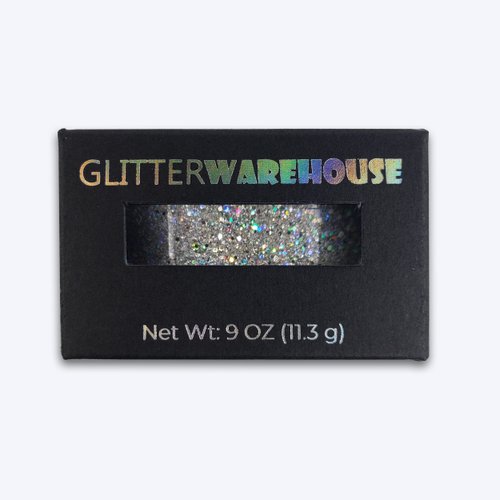 Diamond Silver GlitterWarehouse Holographic Loose Glitter Powder Great for Eyeshadow/Eye Shadow, Makeup, Body Tattoo, Nail Art and More!