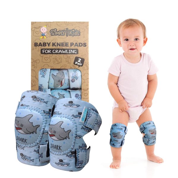 Simply Kids Baby Knee Pads for Crawling (2 Pairs) Rodilleras para Bebe, CPSIA Certified - Infant Knee Protector for Toddler, Girl, Boy, Crawler