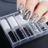 XEAOHESY 10 Rolls Lace Nail Art Foil Transfer Sticker Kit Black White Flower Foil Transfers Decals Nail Art Sticker Lace Flowers Nail Foil Transfer Stickers Sheets Foil Nail Wraps for Foil Nail Art