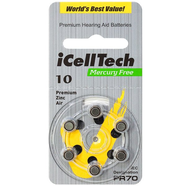 iCell Tech Size 10 Hearing Aid Batteries (120 batteries)
