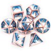 Haxtec Metal DND Dice Set Copper Blue White D&D Dice with Leather Dice Bag for Dungeons and Dragons RPG-Ice Dragon Bait