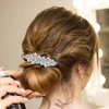 4Pcs Bridal Rhinestone Hair Clip Crystal Flower Hair Barrettes for Women Sparkle Diamond Hair Accessories Elegant French Hairpins for Women Girls Bridal Wedding Accessories
