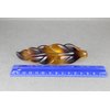 Caramel Brown leaf barrette curved hair clip leaves 4.5 inches long stamped textured plastic