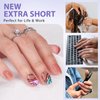 Extra Short Almond Nail Tips - BTArtbox Gel Nail Tips Natural X-COAT Tips with Tip Primer Cover, Pre-shaped Full Matte Oval Gel Press On Nails Clear Soft Fake Nails for Acrylic Nail Extensions Sizes