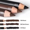 12 Pcs Dark Brown Eyebrow Pencil Eyeliner Makeup Set Wooden Eyebrow Pencil Waterproof Long-Lasting for Natural Looking Brows and Eyeliner with Sharpener (02# Dark Brown)