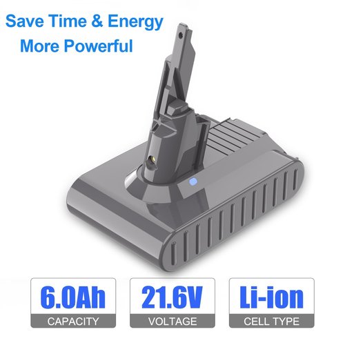 POWTREE Upgraded 6000mAh 21.6V V7 Battery Replacement for Dyson V7 Battery Motorhead Pro V7 Trigger V7 Animal V7 Car + Boat Handheld V7 HEPA Vacuum Cleaner Li-ion Battery +2 Filters
