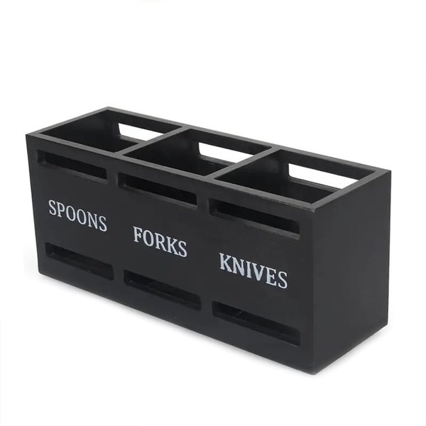 Vbvbip Eco-Friendly Cutlery Organizer | Kitchen Drawer Divider for Flatware Storage | Portable & Space-Saving Design, Black