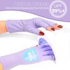 chemotex UV Nail Gloves, Professional UPF50+ Protection UV Gloves for Gel Manicures, Art Skin Care UV Gloves for Gel Nail Lamp, Fingerless Gloves for Protect Hands from Harm, Purple