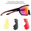 GIEADUNSports Sunglasses Polarized Cycling Glasses Adults and Youth softball Glasses Baseball,Fishing, Ski,Golf (black red)
