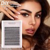 KISSXIAOYA Cluster Lashes Extensions, 144Pcs Individual Cluster Lashes D Curl 12mm, Wide Stem Cluster Eyelashes Soft Natural False Eyelashes Cluster DIY Eyelash Extension At Home (12mm, D Curl)