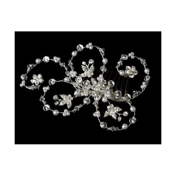 Elegant Pearl & Crystal Hair Accent Comb