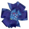 Rainbow Fish Pinwheel Hair Bow 4" Purple & Blue