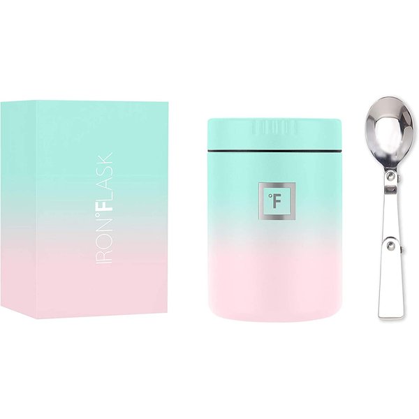 IRON °FLASK Thermos for Hot Food & Soup - 16oz Insulated Food Jar with Foldable Spoon for Kids & Adults - Leak Proof, Stainless Steel, Storage, Lunch Container Boxes, Canteen, Double Walled