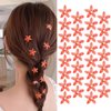 CUBACO Red Flower Clips for Women, 30pcs Mini Hair Clips Small Flower Hair clips for Girls Cute Flower Clips Crystal Hair Clips, Girls Tiny Hair ClipsRed Flower Hair Accessories