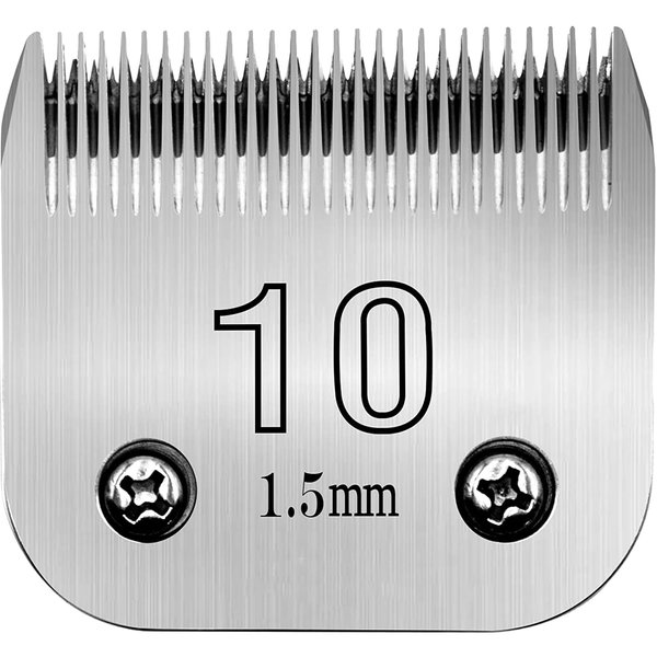 10# Clipper Blades Pet Grooming Clipper Replacement Blades - 1/16"(1.5mm) Cut Length, Compatible with Andis, Oster A5, Wahl KM-10 Series Clippers, Made of Carbon Steel Blade & Stainless Steel Blade