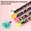 4Pcs Rhinestone Picker Tool Self Adhesive Wax Pencil Diamond Art Tools Rhinestone Applicator Nail Point Drill Pen Resin Picker Dotting for Nail Art DIY with Pencil Sharpener