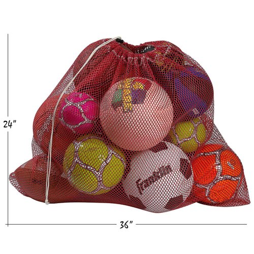 Handy Laundry Mesh Equipment Bag, Red - 32 x 36 - Adjustable, sliding drawstring cord closure. Perfect mesh bag for parent or coach, making it easy to transport.