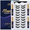 Menaka Magnetic Eyelashes 10 Pairs Reusable Magnetic Lashes Natural Looking with Applicator - 4 Tubes of Magnetic Eyeliner with Magnet False Lashes, Updated Strongest,Reusable and Cruelty-Free