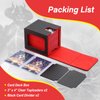 MTG Deck Box, Double Display Window Deck Box MTG, Commander Deck Box Fits 120+ Single Sleeved Cards, PU Leather Magnetic Closure Card Deck Box with 2 Dividers&2 Toploaders for TCG, CCG, Black/Red