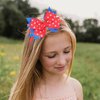AIUPUOC Star Headband for Girls Cute Hair Bow Back to School Hair Accessories Red White and Blue Headband Patriotic Hair Accessories Memorial Day Accessories Headpiece (Red Blue, Medium)