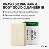 Bravo Sierra Body and Hair Mens Soap Bar All-In-One Shampoo & Soap for Men's Face, Hair & Body - Sandalwood & Fig, 7 oz - Coconut, Shea Butter and Oat Flour for Soft Skin and Healthy Hair
