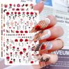 Flower Nail Art Stickers Decals 6Sheets Spring Rose 3D Self-Adhesive Nail Stickers Flowers Rose Butterfly Design Nail Decals for Nail Art Women Girls Acrylic Nails Decorations DIY Nail Art Supplies
