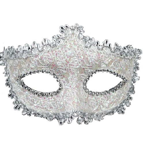 Geek-M Women Halloween Costume Mask Venetian Mask for Masquerade Ball Party White
