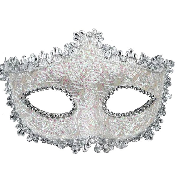 Geek-M Women Halloween Costume Mask Venetian Mask for Masquerade Ball Party White