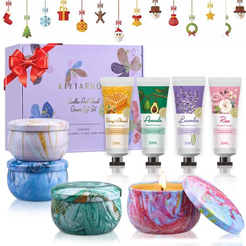 Gift Baskets for Women: Unique Candles & Hand Cream Lotion Gift Sets, Best Friend Birthday Gift ideas, Personalized Christmas Day Gifts Holiday Gift for Mother Sister Mom Female Coworker Friendship