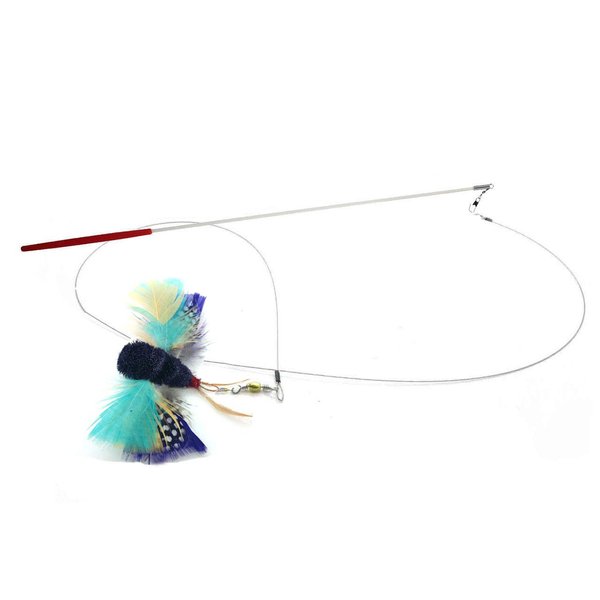 Cat Toy Teaser Wand - Butterfly Katfly Teaser and Wand - Black