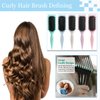 Curl Defining Brush,Curly Hair Brush,2024 Newest Boar Bristle Hair Brush,Styling Brush,Teasing Hair Brush,4Pcs Hair Brush Set with Curly Hair Brush,Edge Brush,Bristle Brush,Rat Tail Comb(Green)