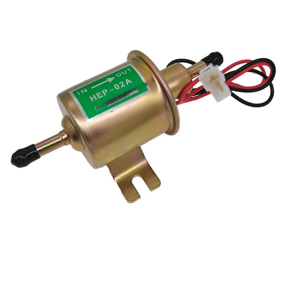HEP-02A 12V Electric Fuel Pump Metal Solid Petrol 12 Volts Replacement For Motorcycle Carburetor ATV Trucks Boats For Gasoline or Diesel Engine HEP02A Low Pressure Gas Diesel Fuel Pump 2.5-4psi
